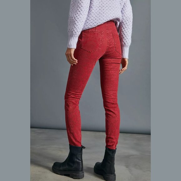 Anthropologie NWT Pilcro Red Printed Pants 26 - Picture 3 of 7